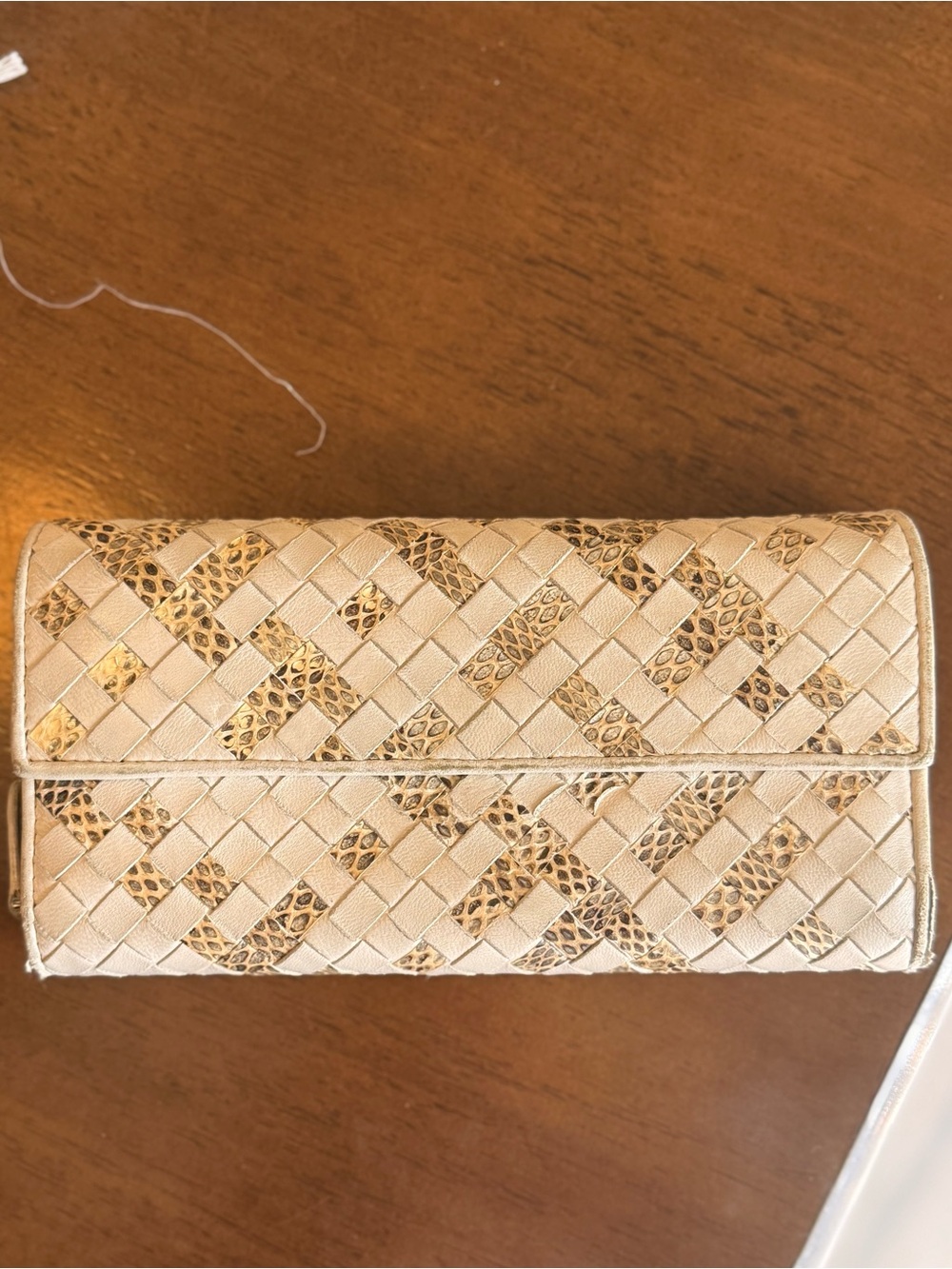 Bottega Veneta Python Intrecciato Leather Wallet